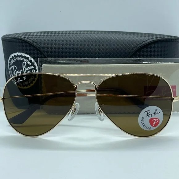 Ray-Ban Other - New Rayban Aviator Polarized 3025 Black/Bro…